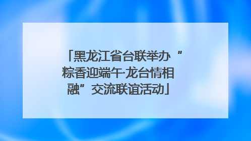 黑龙江省台联举办“粽香迎端午·龙台情相融”交流联谊活动