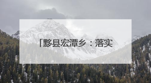 黟县宏潭乡：落实“田长制” 守好良田保“粮仓”