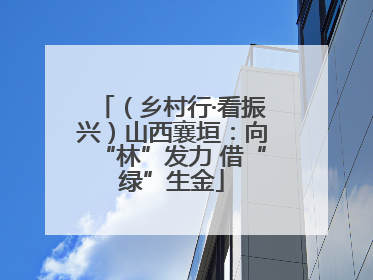 （乡村行·看振兴）山西襄垣：向“林”发力 借“绿”生金