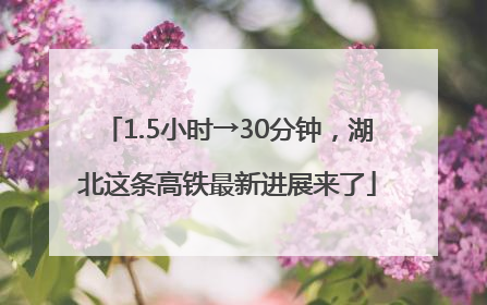 1.5小时→30分钟，湖北这条高铁最新进展来了