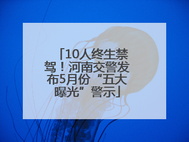 10人终生禁驾！河南交警发布5月份“五大曝光”警示