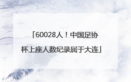 60028人！中国足协杯上座人数纪录属于大连