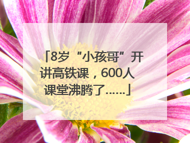 8岁“小孩哥”开讲高铁课，600人课堂沸腾了……
